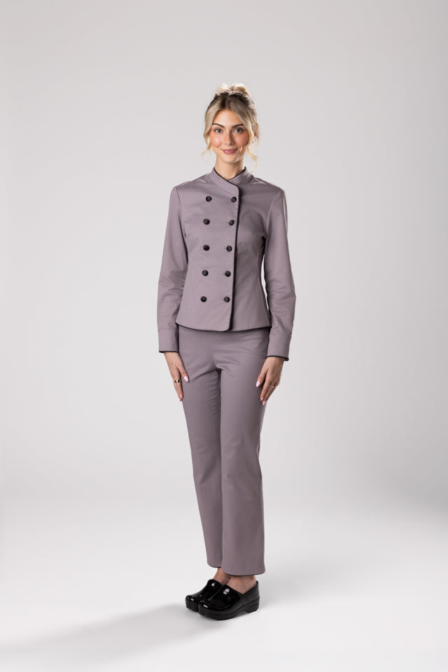 Long Sleeve Chef Jacket Black with Black Buttons and Trim / S Long Sleeve Chef Jacket Black with Black Buttons and Trim / S